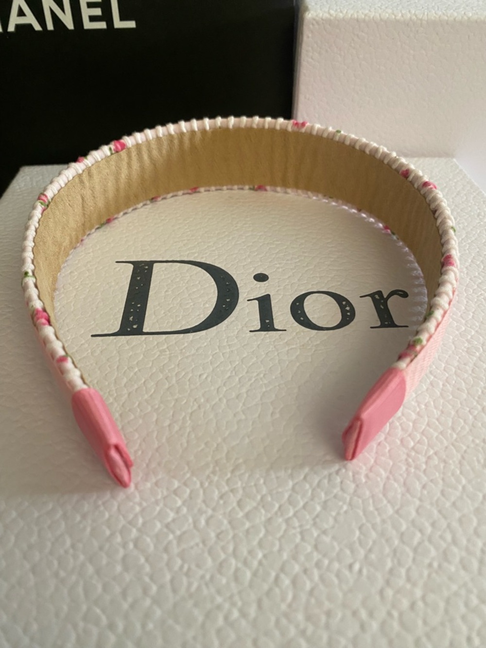 Dior Ribbn Pink and Cream Floral Headband - Picture 3 of 5